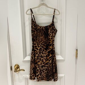 Leopard Print Slip Dress